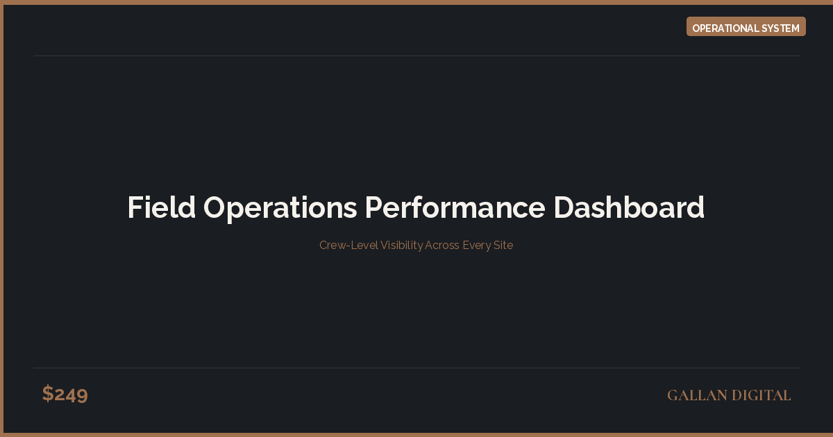 Field Operations Performance Dashboard