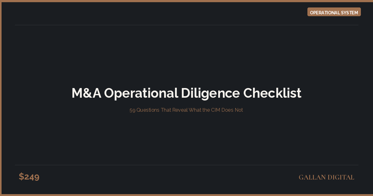 M&A Operational Diligence Checklist