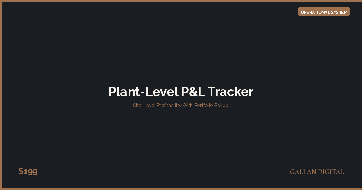 Plant-Level P&L Tracker